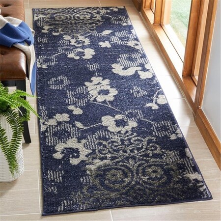Safavieh 2 ft. 6 in. x 8 ft. Adirondack Rectangle Machine Made Rug - Navy & Silver ADR114N-28